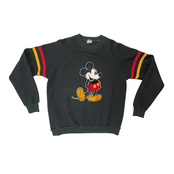 Disney Tops - Vintage Disney Mickey Mouse Raglan Sweatshirt – Black – XL – 70s/80s